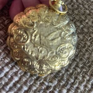 Vintage Max Factor gold Compact face powder pendant